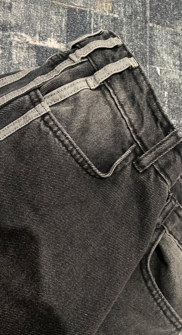 Siyah Çizgili Midi Boy Kadın Kot Pantolon - Görsel 5