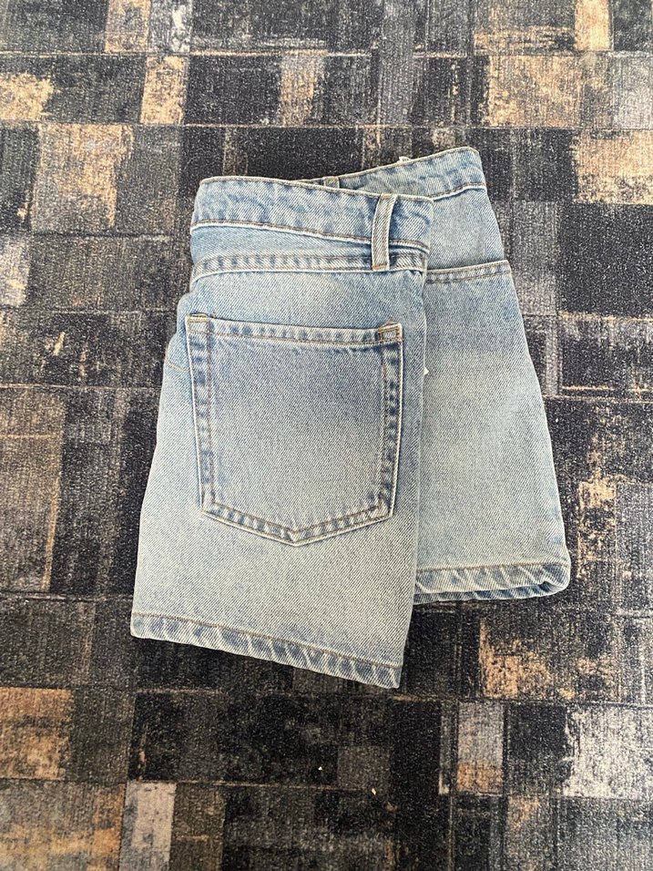 Bershka Mavi Denim Mini Etek SATILDI - Görsel 3