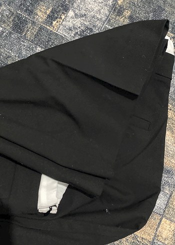 Kadın Siyah Kumaş Kemerli Rahat Pantolon - Görsel 7