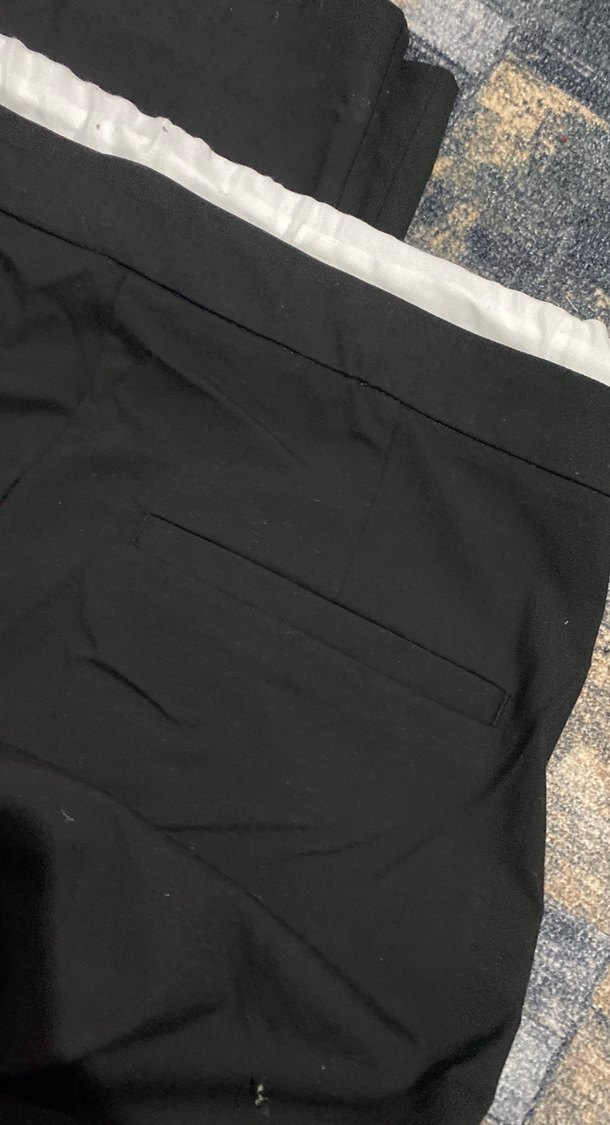 Kadın Siyah Kumaş Kemerli Rahat Pantolon - Görsel 5