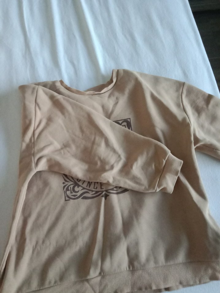 Bej Vintage Baskılı sweatshirt - Görsel 2