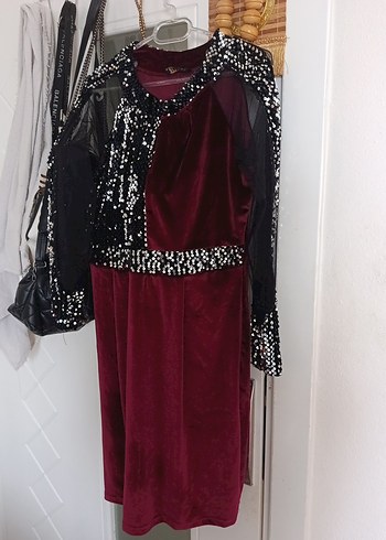 Bordo Uzun Kadın Gotik Abiye Elbise - Görsel 2