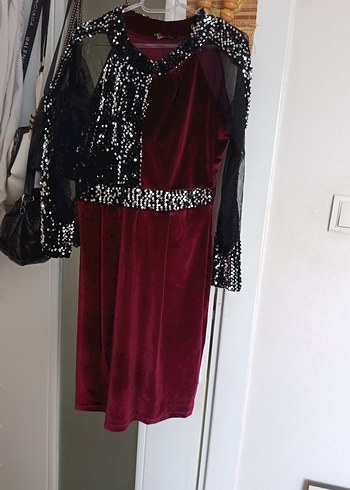 Bordo Uzun Kadın Gotik Abiye Elbise - Görsel 3