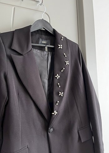 Nakışlı Siyah Kadın Blazer Ceket - Görsel 3