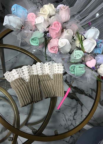 Dantel Detaylı Bohem Örgü Eldiven - Görsel 3