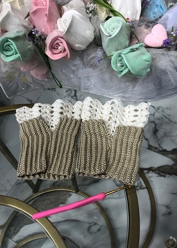 Dantel Detaylı Bohem Örgü Eldiven - Görsel 5