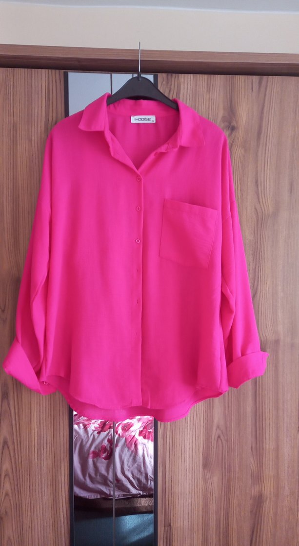 Pembe Düğmeli Kadın Gömlek - Görsel 3