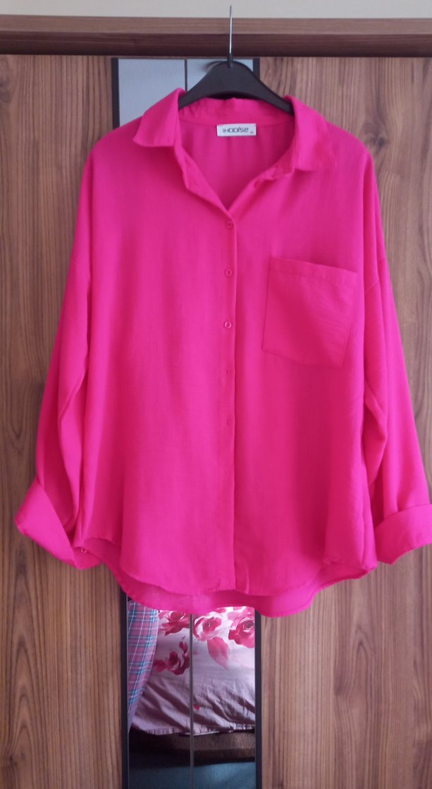 Pembe Düğmeli Kadın Gömlek - Görsel 2