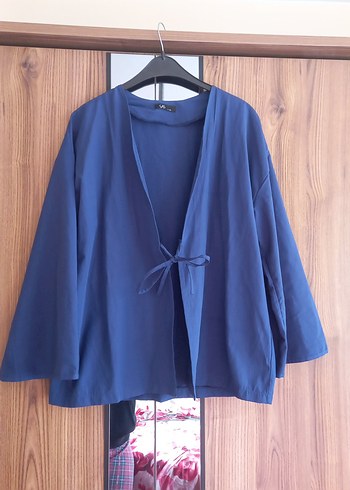 Drapeli Mavi Kadın Kimono - Görsel 2