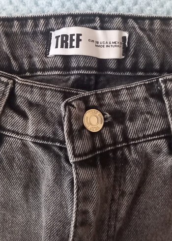 Gri Baskılı Salaş Midi Kadın Kot Pantolon - Görsel 6