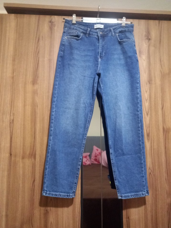 Kadın Mavi Midi Boy Denim Pantolon - Görsel 2