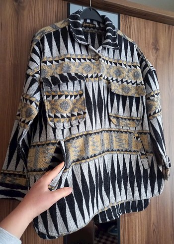 Bohem Tarz Uzun Kollu Desenli Kadın Gömlek - Görsel 2