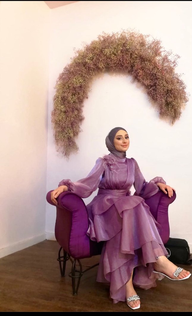 Pembe Uzun Kollu Bohem Çiçekli Elbise - Görsel 3