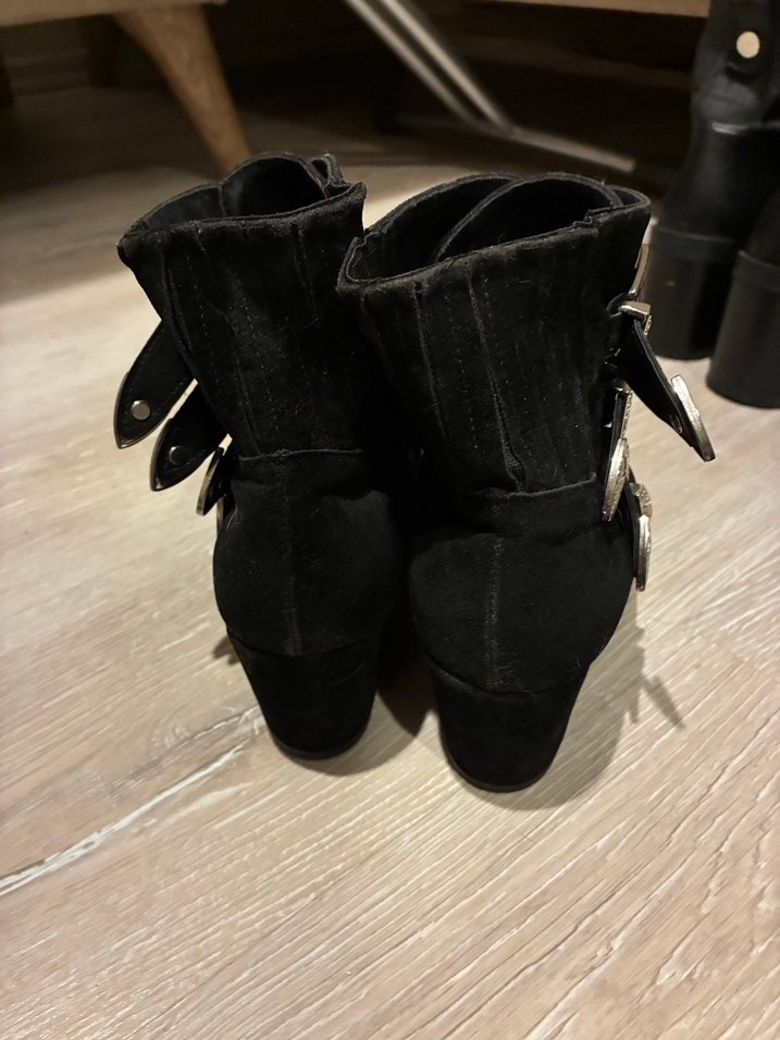 Siyah kovboy Desenli Süet  Kadın Bot - Görsel 5