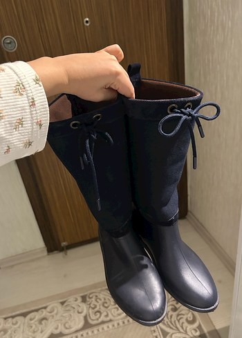 Kadın Lacivert Stiletto Topuklu Diz Boyu Bot - Görsel 2