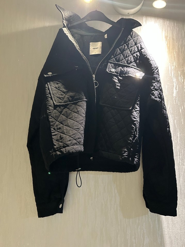 Siyah fermuarlı Rahat Kesim Kadın Ceket - Görsel 3