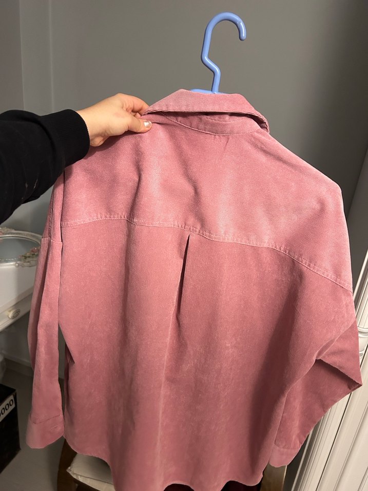 Pembe Kadın Düğmeli Gömlek - Görsel 2