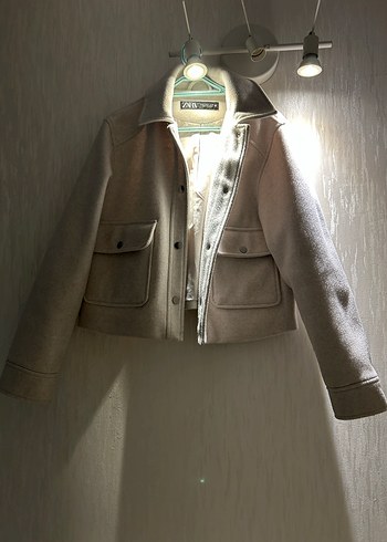 Zara Bej Düğmeli Kadın Ceket - Görsel 2