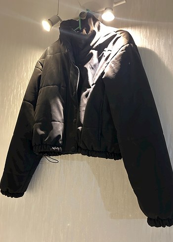 Siyah Deri Bel Detaylı Kadın Ceket - Görsel 2