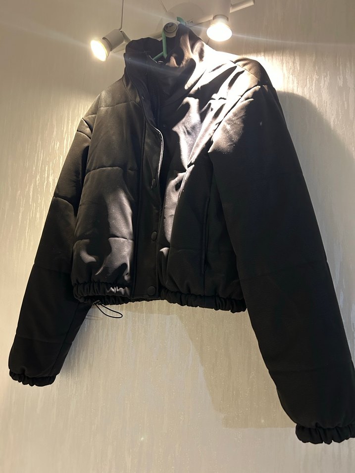 Siyah Deri Bel Detaylı Kadın Ceket - Görsel 2