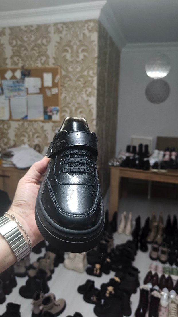 Siyah Gri Yılan Desenli Kadın Spor Ayakkabı - Görsel 5