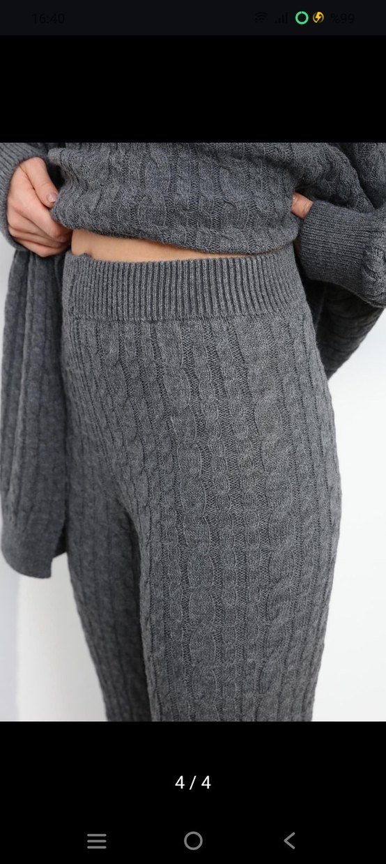 Atkı Detaylı Triko İkili Takım - Görsel 4