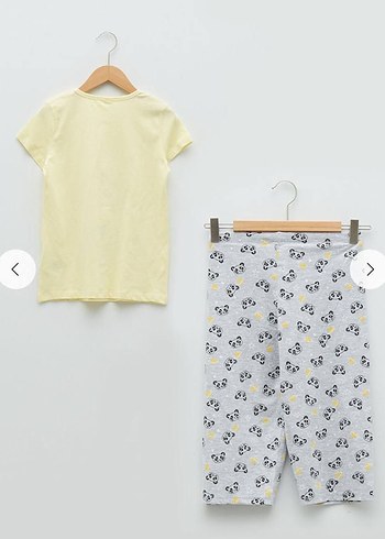 Sarı Baskılı Kısa Kollu Pijama Takımı - Görsel 2