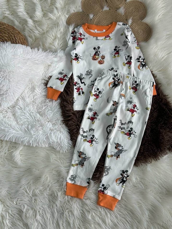 Beyaz Baskılı Uzun Kollu Bebek Takım - Görsel 2