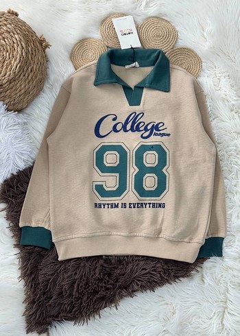 Baskılı College Sweatshirt - Görsel 3