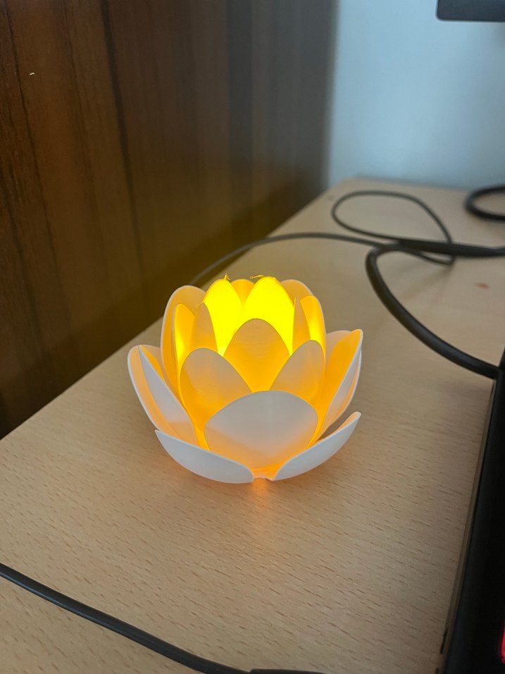 Sarı ışık Lotus Led Mum - Görsel 5