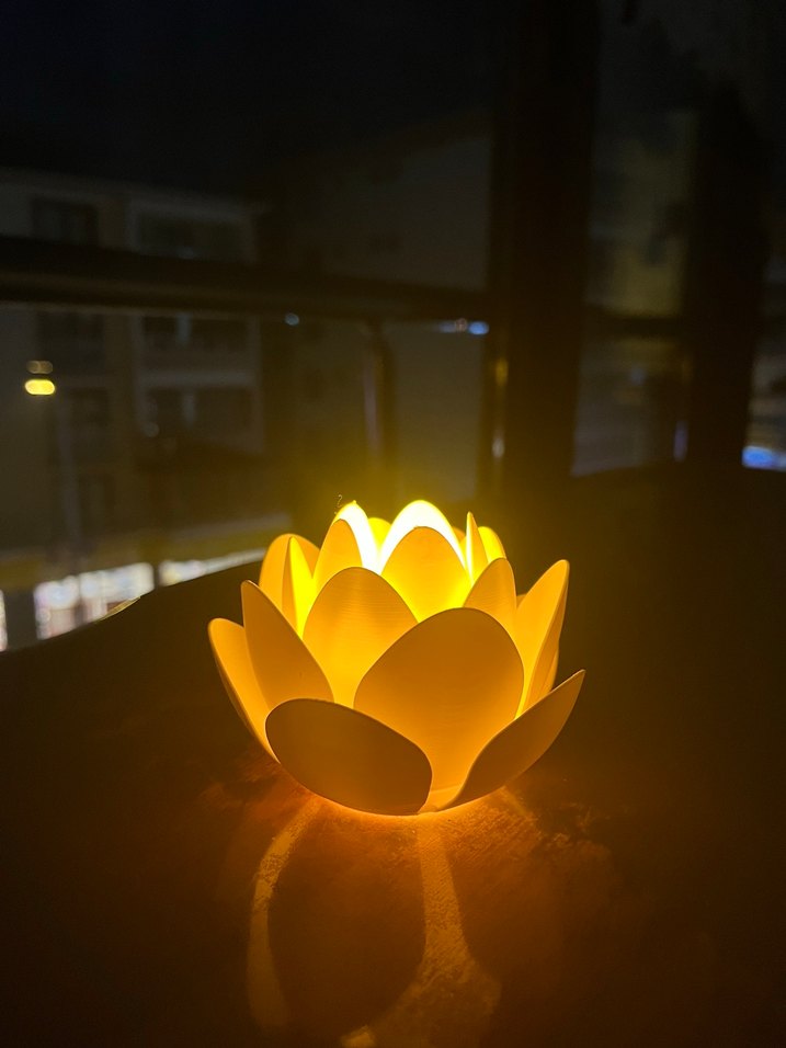 Sarı ışık Lotus Led Mum - Görsel 2