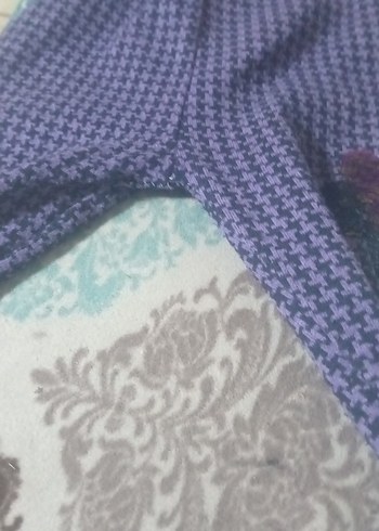 Kadın Mor Örgü Rahat Pantolon - Görsel 3