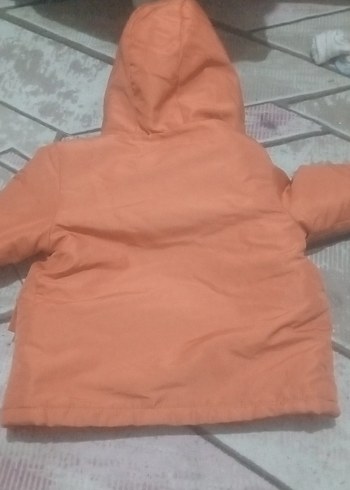 Kapüşonlu Düğmeli Erkek Çocuk Kahverengi Mont - Görsel 7