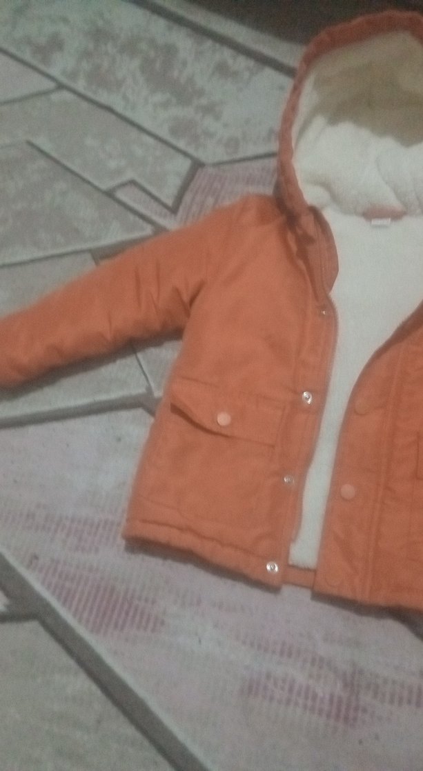 Kapüşonlu Düğmeli Erkek Çocuk Kahverengi Mont - Görsel 2