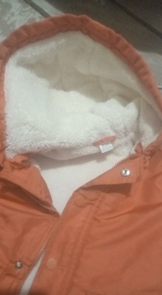 Kapüşonlu Düğmeli Erkek Çocuk Kahverengi Mont - Görsel 5