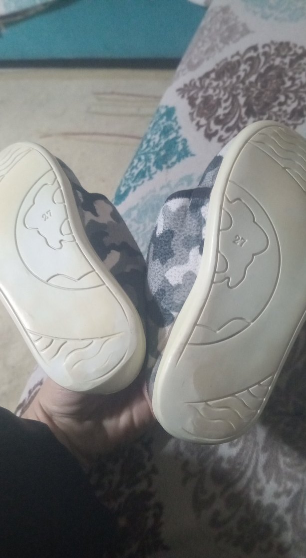 Erkek Çocuk Gri Kamuflajlı Sıcak Terlik - Görsel 2