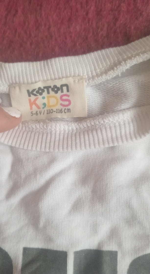 Beyaz Baskılı crop, Kısa Kollu, Rahat Kesim - Görsel 2