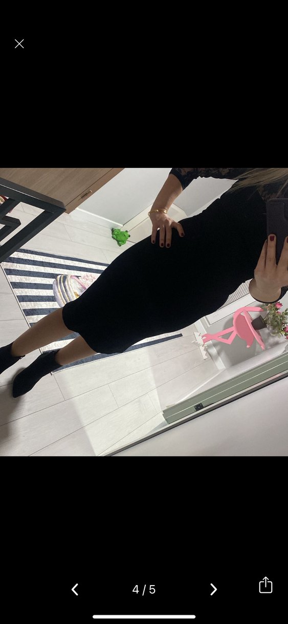 Dantel Detaylı Siyah Kadın elbise - Görsel 2