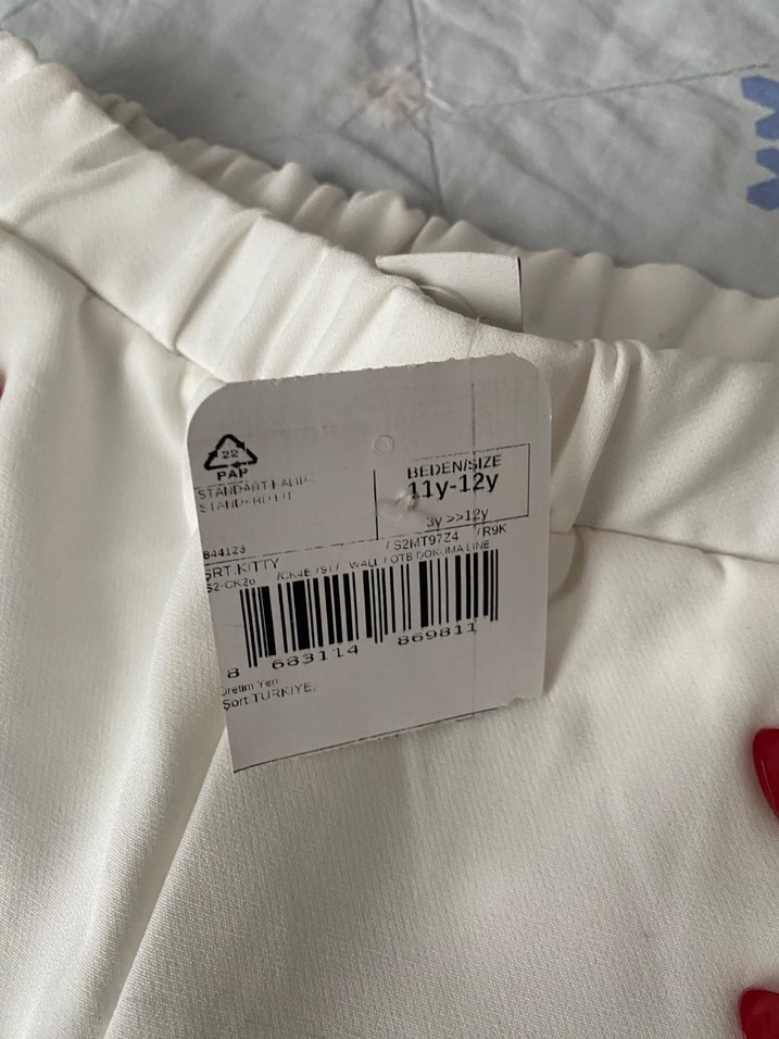 Beyaz kız çocuk Şort - Görsel 2