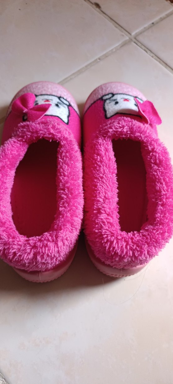 Kız Çocuk Pembe Nakışlı Sıcak Ev Terliği - Görsel 3