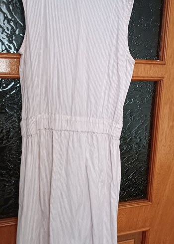 Linen Kumaşlı Pilili Midi Elbise - Görsel 5