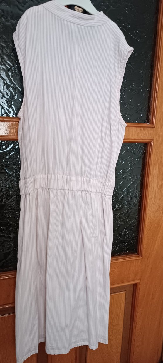 Linen Kumaşlı Pilili Midi Elbise - Görsel 5