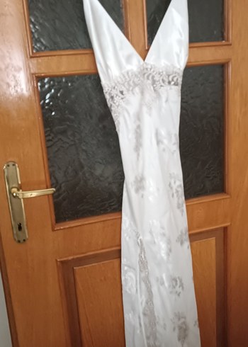 Nakışlı Beyaz Uzun Kadın Sabahlık, gecelik - Görsel 3