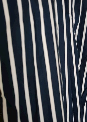 Lacivert Çizgili Kadın Uzun Pantolon - Görsel 6