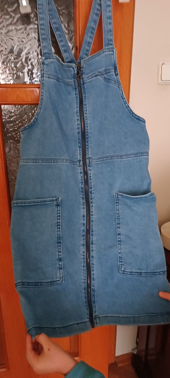 Fermuarlı Mavi Kot elbise - Görsel 5