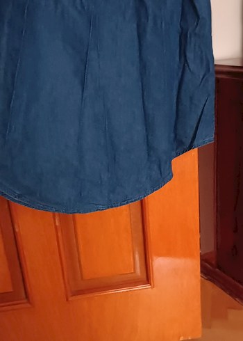 Lacivert Uzun  Kot Elbise - Görsel 3