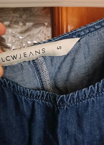 Lacivert Uzun  Kot Elbise - Görsel 2