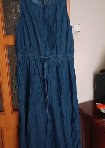 Lacivert Uzun  Kot Elbise - Görsel 5