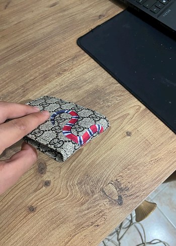 Yılan Desenli Gri GUCCI Erkek Cüzdan - Görsel 2