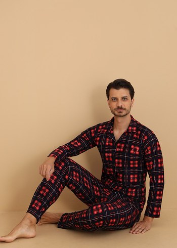Baba Oğul KOMBİNLENEBİLİR Ekose Erkek Pijama Takımı - Görsel 2